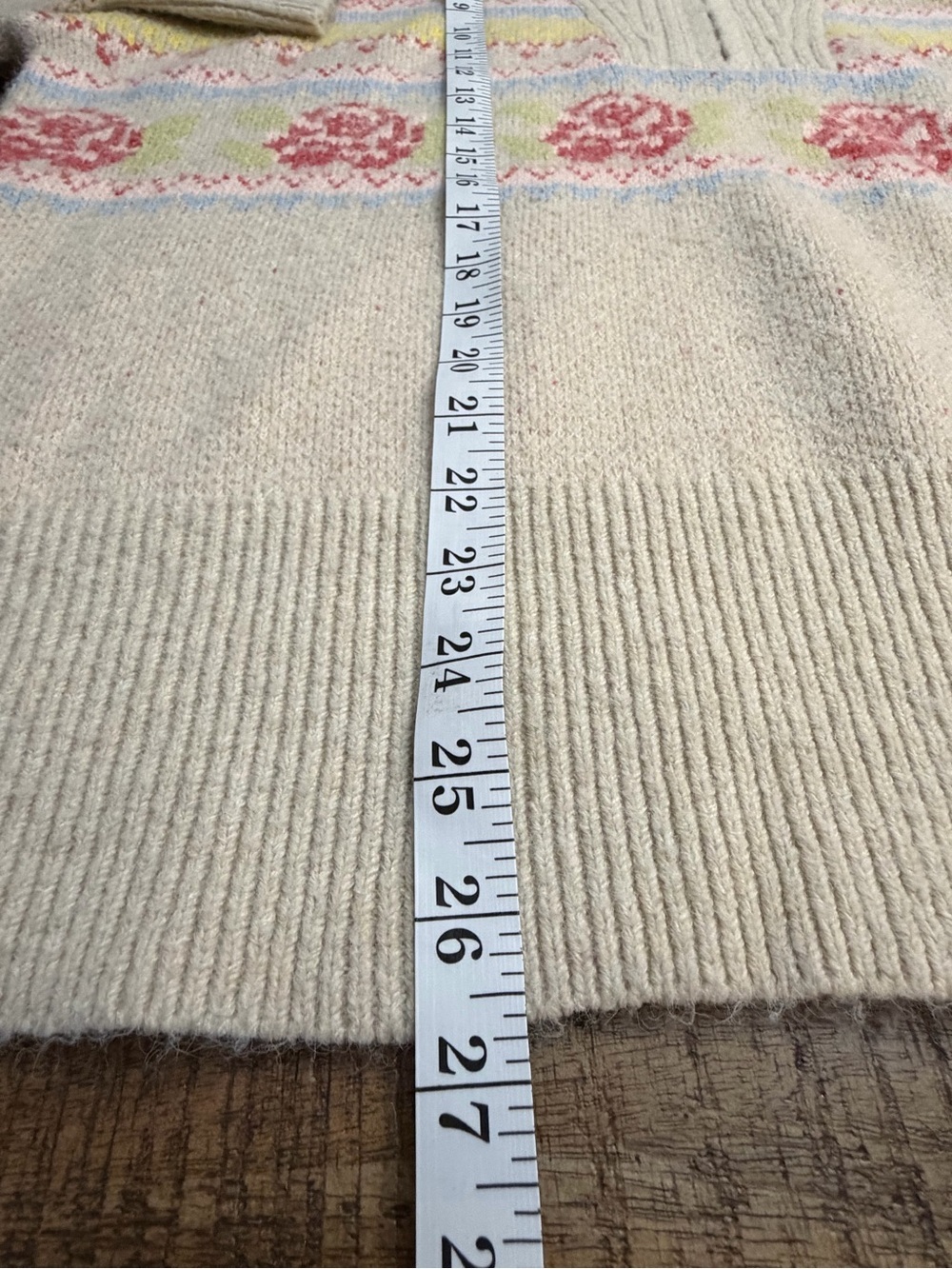 torrid Cream Zip-Up Sweater with Pink Floral and Pastel Stripes - Men - Picture 7 of 7
